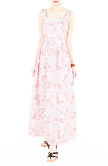 Mediterranean Mosaique Getaway Maxi Dress - Red